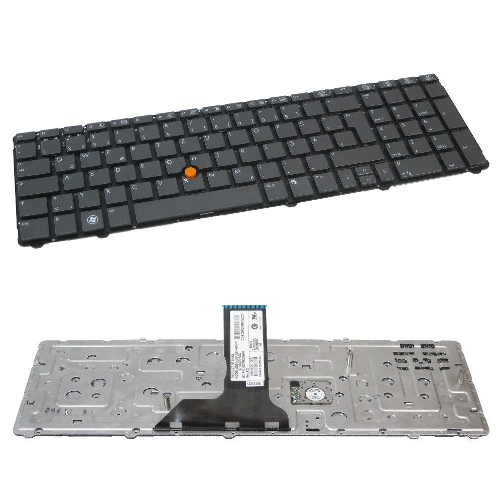 Trade-Shop Ersatzteil passend für HP EliteBook 8760P, 8760W, 8770P, 652553-041 Tastatur (Tastenbelegung: Deutsch, QWERTZ / Farbe: Schwarz / mit Trackpoint)
