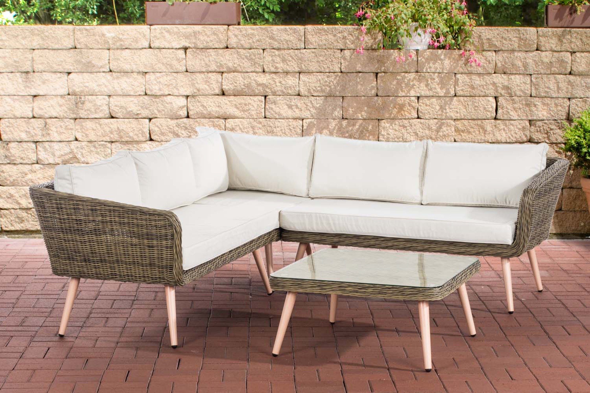 TPFGarden Gartenlounge-Set Scarlett - Eck-Garnitur Rundrattanrattan ...