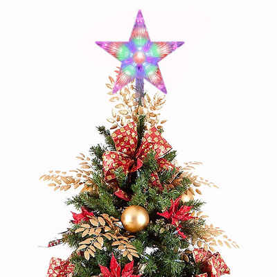 Rosnek Christbaumspitze »Pentagramm Starlight, 8 Blinkmodi, Batteriebetrieben, für Weihnachtsdekoration« (1-tlg), Sternform