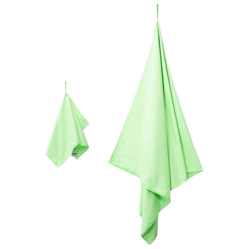 vidaXL Handtuch Sporthandtuch Set 2 pcs Grün Stoff, Stoff (2-St)