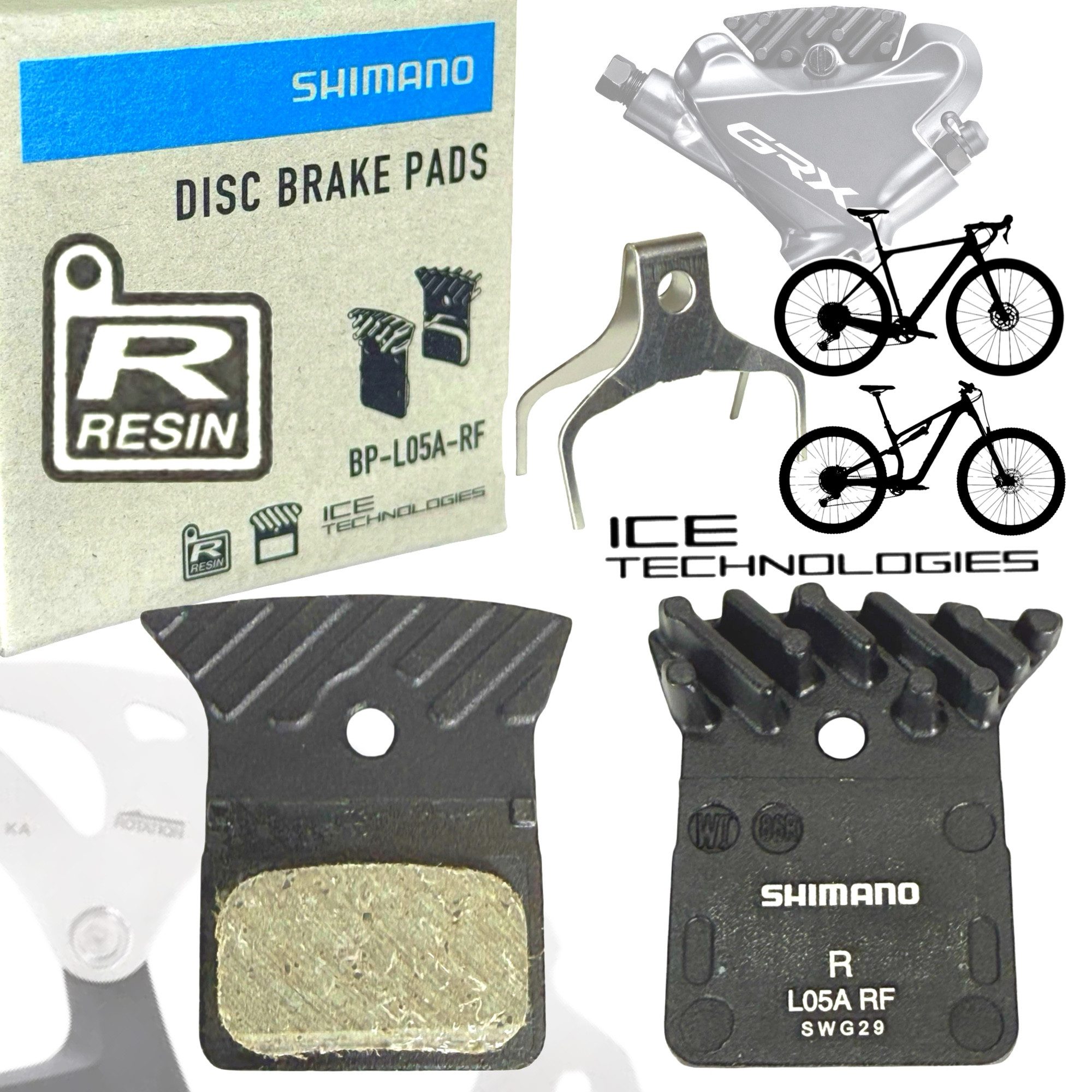 Shimano Scheibenbremse Shimano BP-L05A-RF Resin XT XTR GRX Ultegra Scheibenbremsbeläge ICE