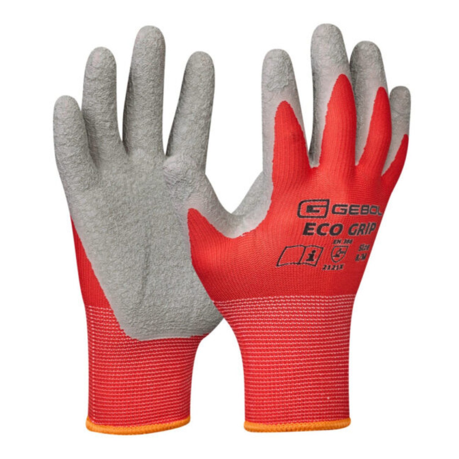 Gebol Arbeitshandschuhe ECO GRIP Handschuhe 100% Polyester Beschichtung: Latex-Crinkle