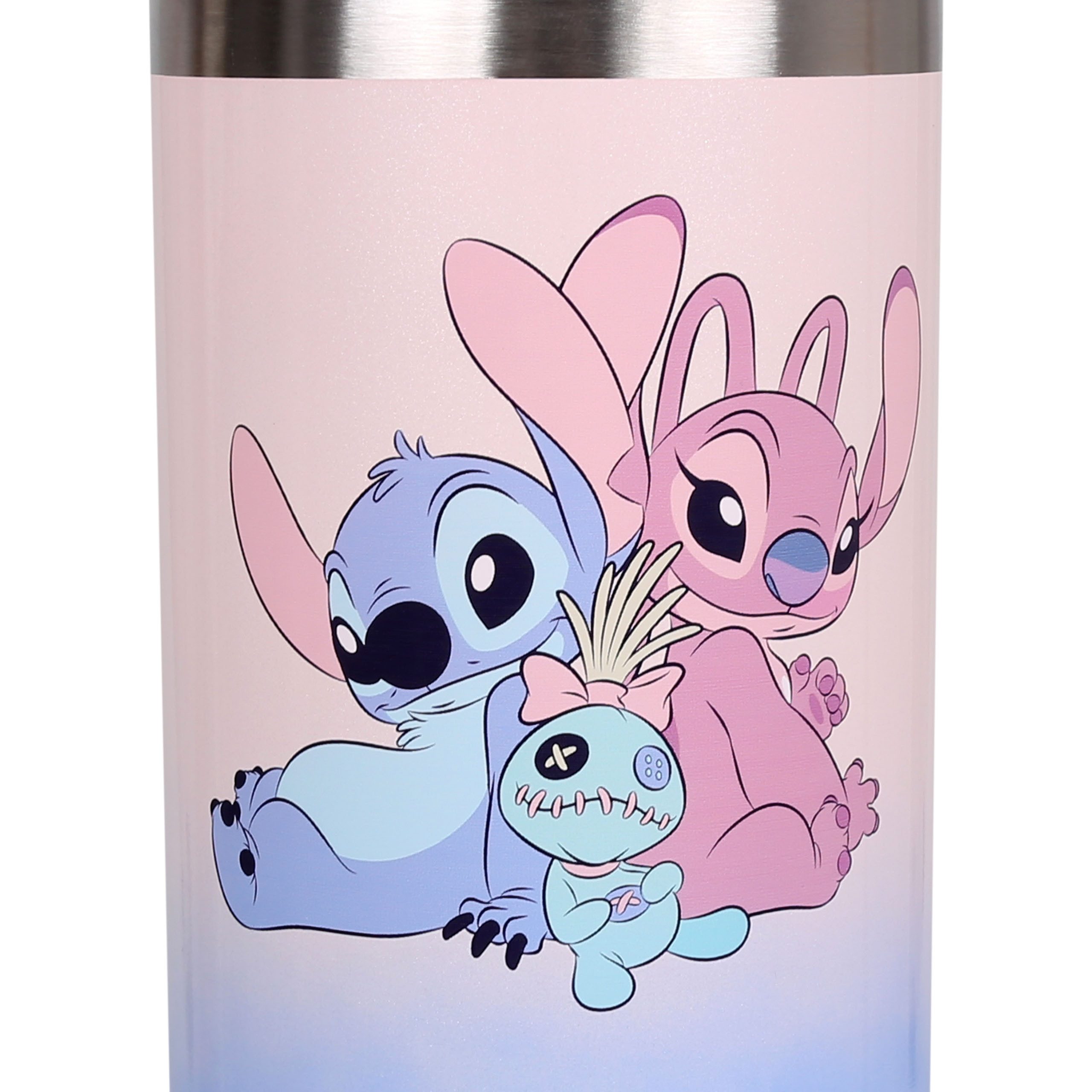 Disney Thermobecher Disney Stitch und Angel Großer Thermobecher, Deckel, Edelstahl 1,18l