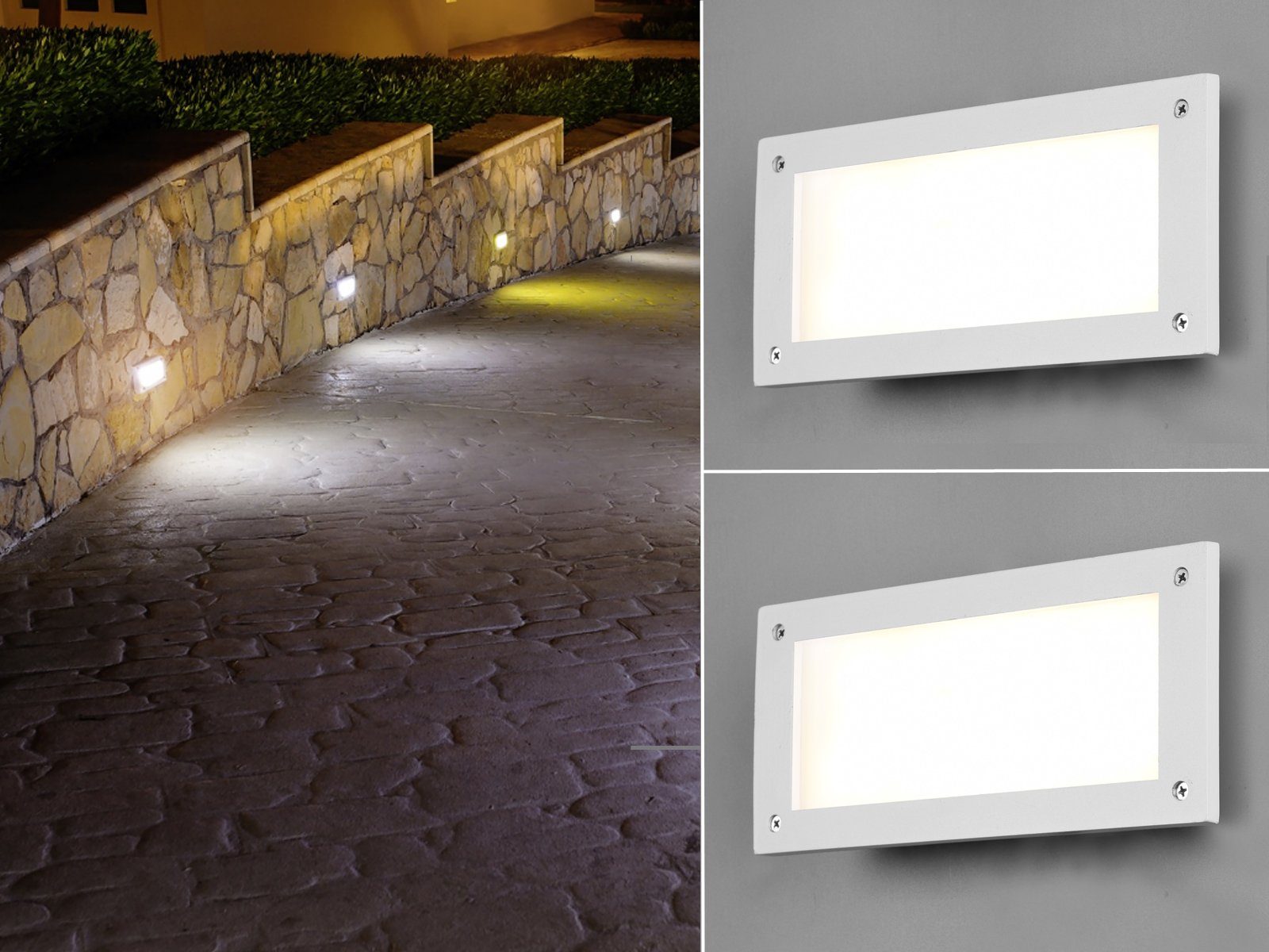 2er Set LED Außen Wand Beleuchtung Grundstück Leuchten Fassaden Hof Lampen IP65 
