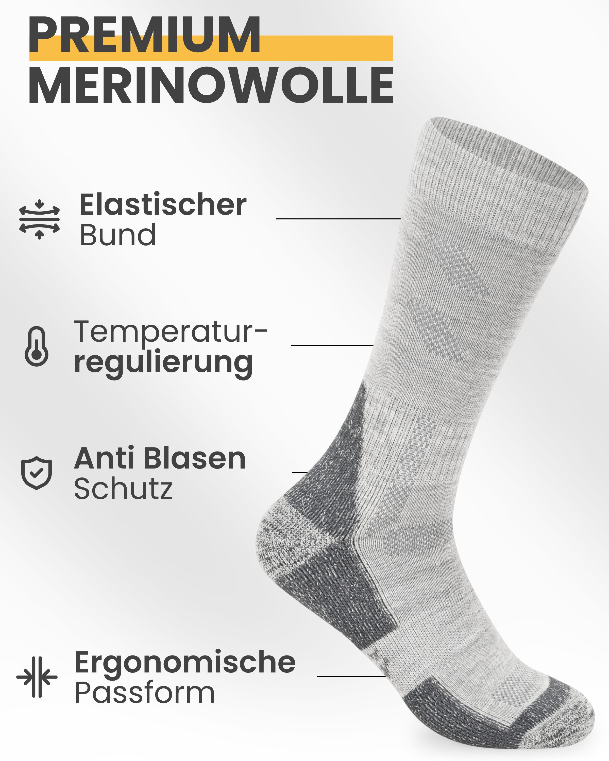 Alpenwert Wandersocken Hiking Socks mit Merinowolle günstig online kaufen