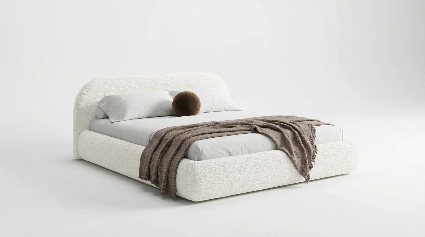 Luxusbetten24 Polsterbett Designer Polsterbett Luma, in Bouclé mit Stauraum