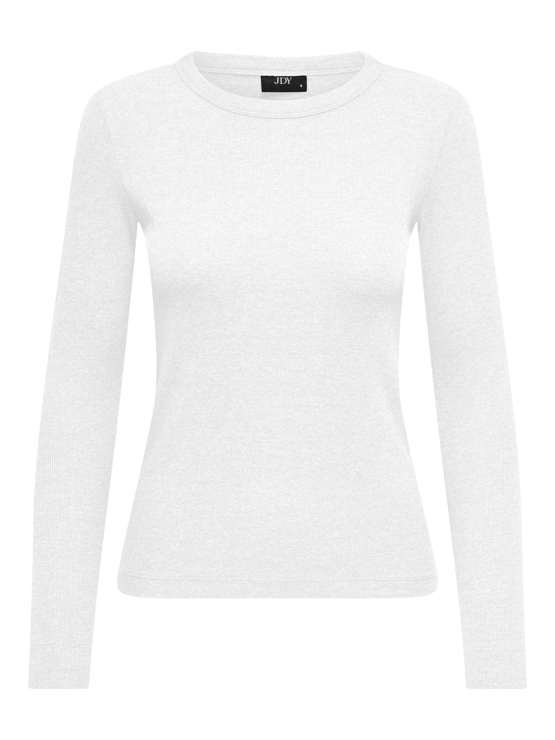 JDY T-Shirt JDYLUCKY L/S O NECK TOP JRS DIA, White