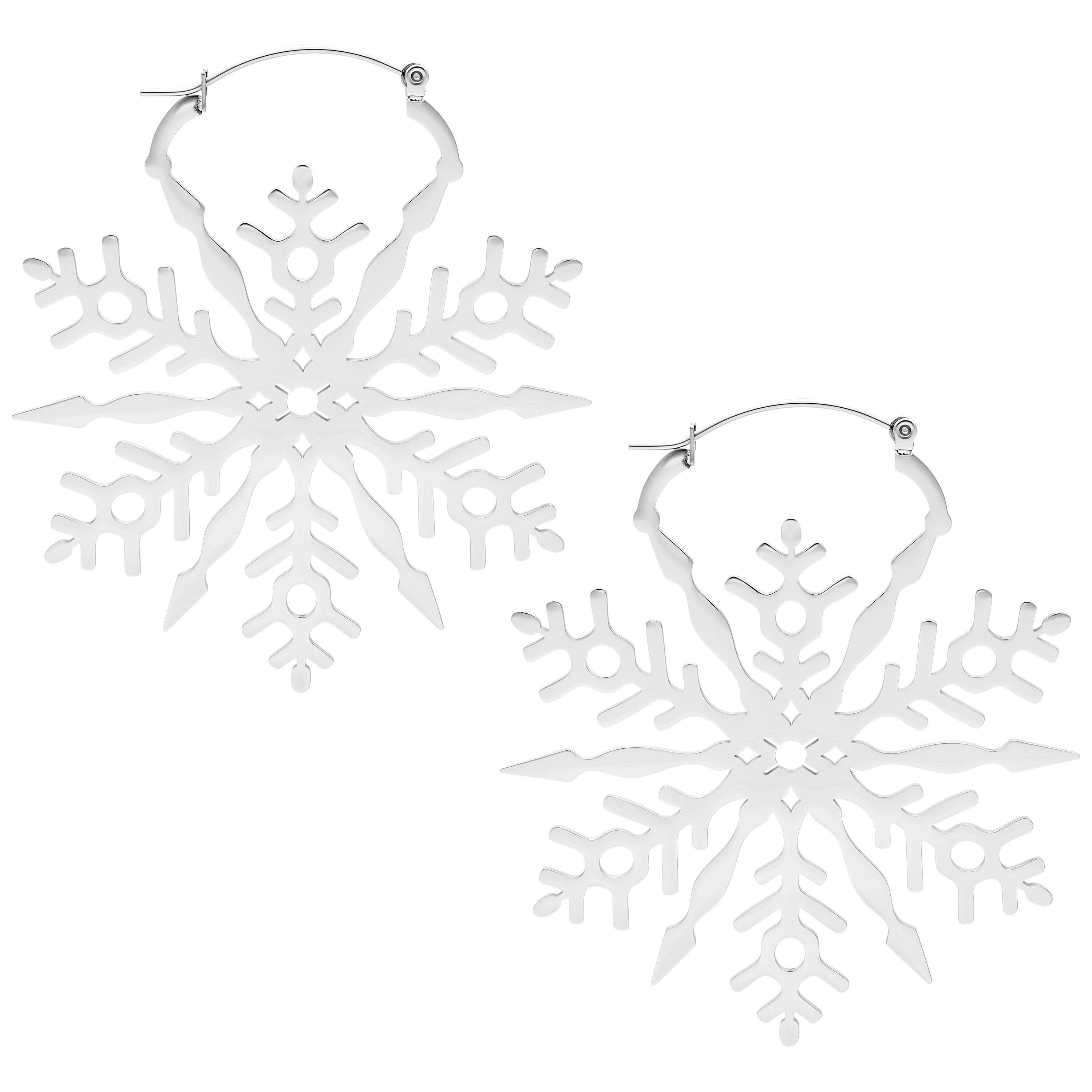 Paar Ohrhänger Snowflake Hoops