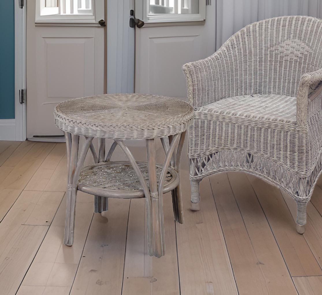 Krines Home Wohnzimmertisch Rattan Beistelltisch Rund günstig online kaufen