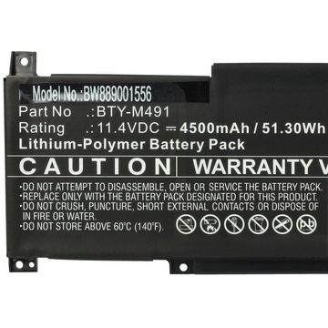 vhbw Ersatz für MSI BTY-M491, S9N-0B3A2B0-AQ2, S9N-0B3A210-SB3 für Laptop-Akku Li-Polymer 4500 mAh (11,4 V)