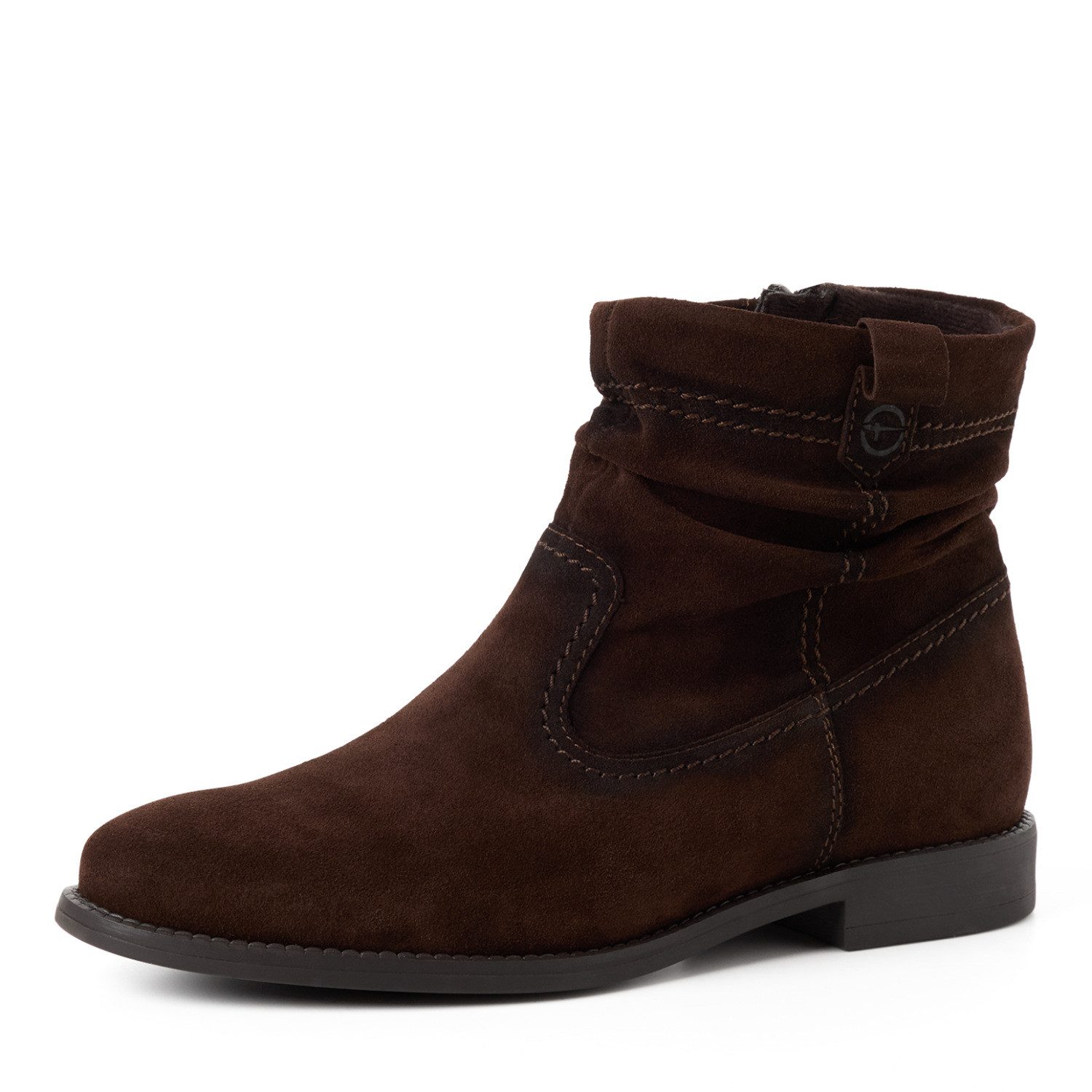 Tamaris Stiefelette Blockabsatz, Boots mit Falten im slouchy Look