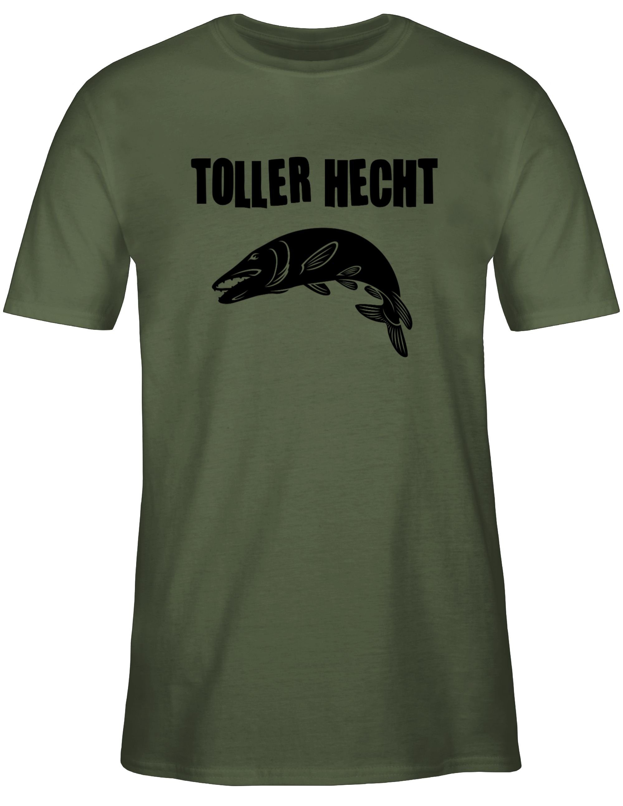 Grün T-Shirt Geschenke Hecht Angler 1 Toller Shirtracer Army