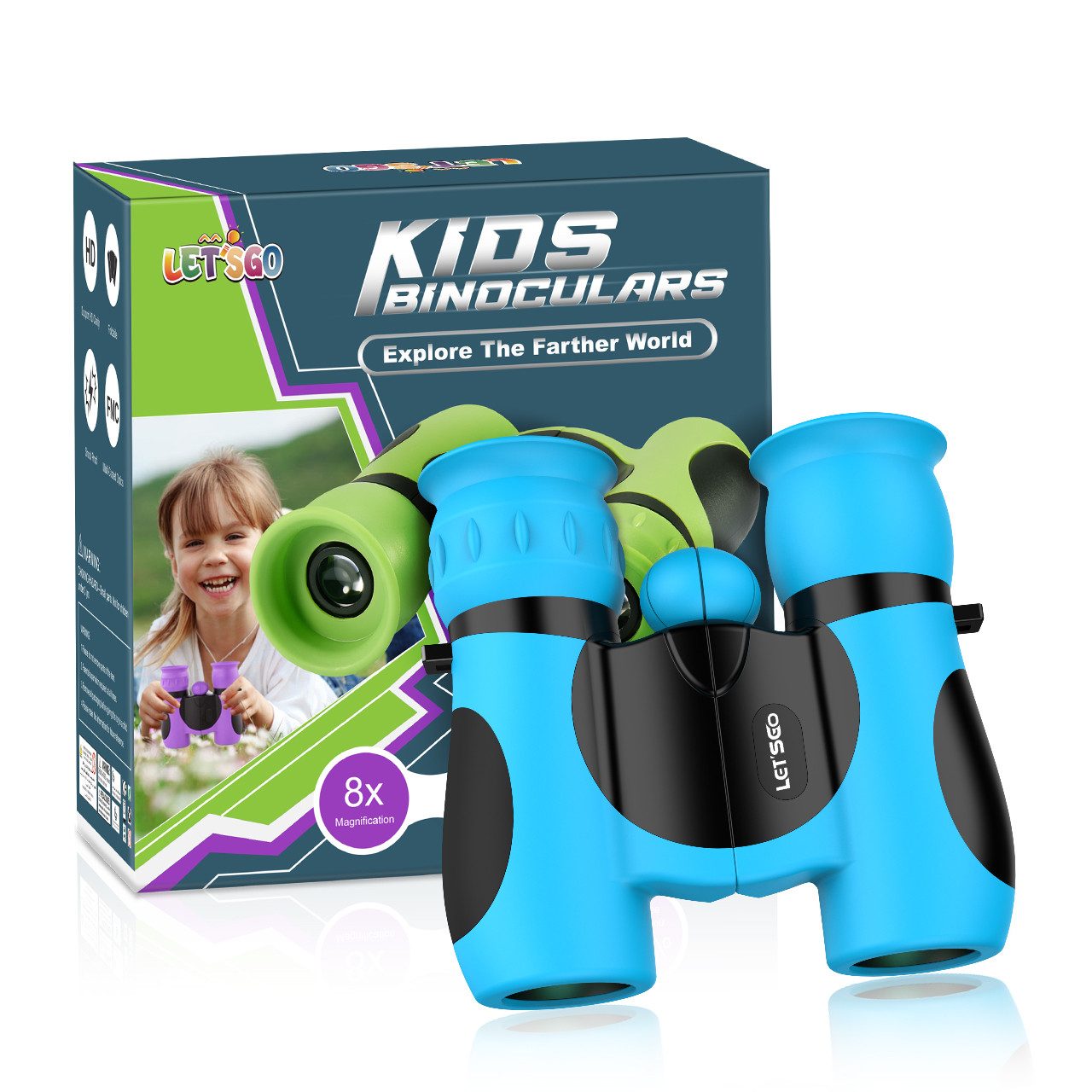 Wootoy Outdoor-Spielzeug Fernglas für Kinder Binokular Fernglas Kinderfernglas (mit Großes Objektiv Fokussierrad und Dioptrienausgleich)