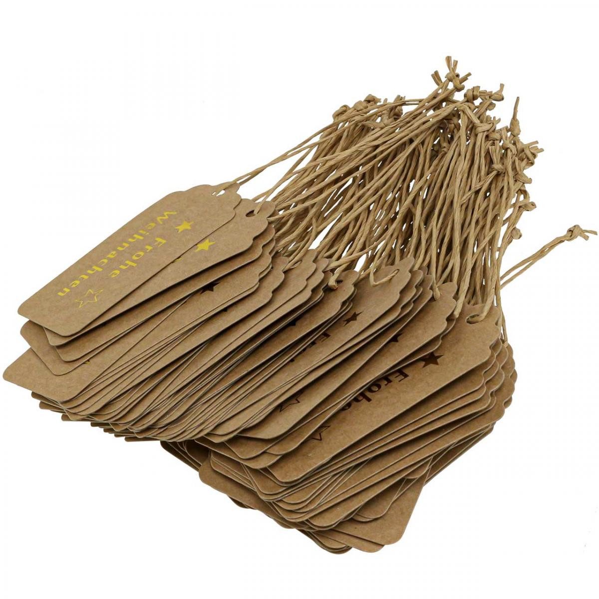 Florists Products Grußkarten Weihnachtsanhänger Frohe Weihnachten Geschenkdekoration, 100 Stück