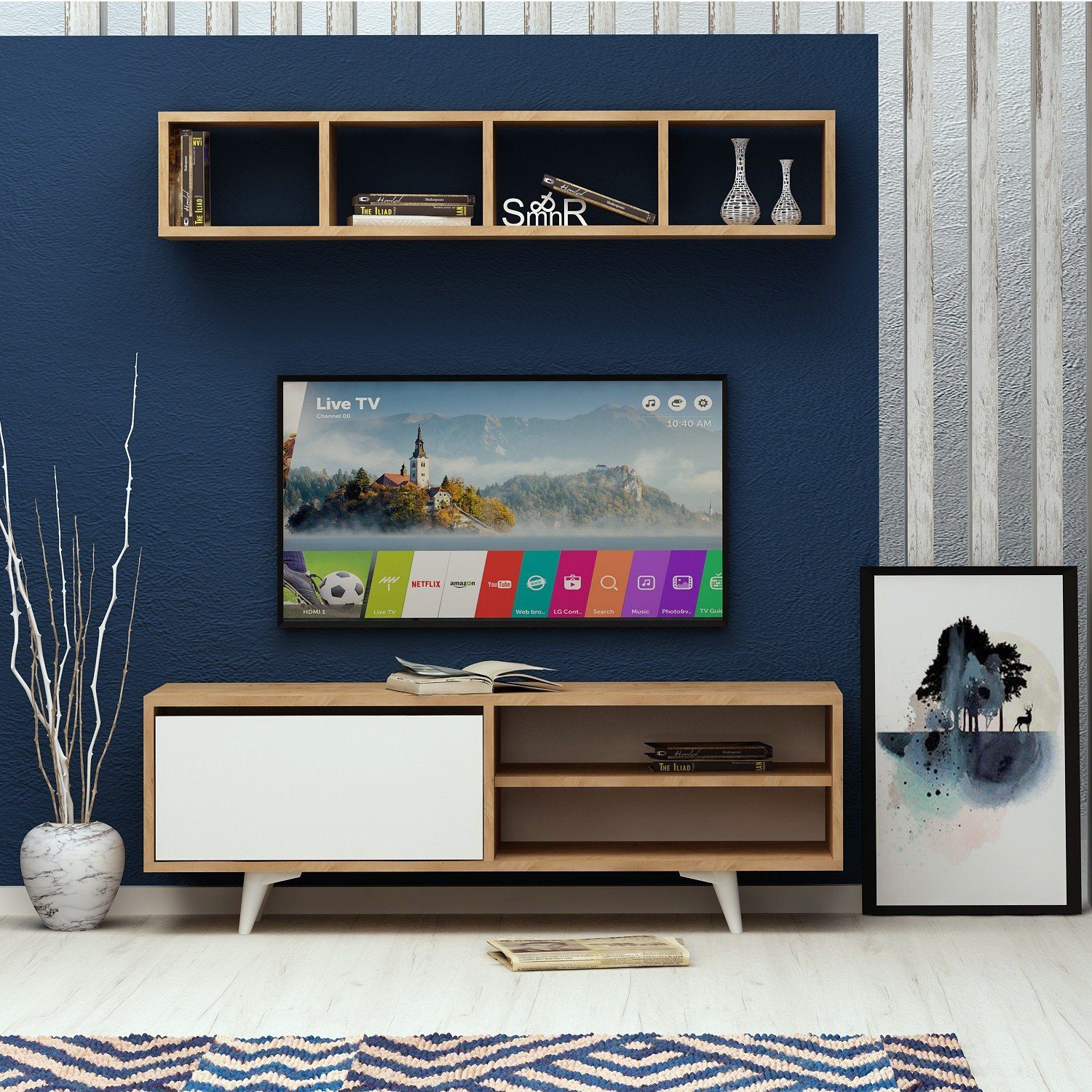 Partikelplatte 100% Schränke, 47x120x35 Melaminbeschichtete Skye Decor TV-Schrank cm,