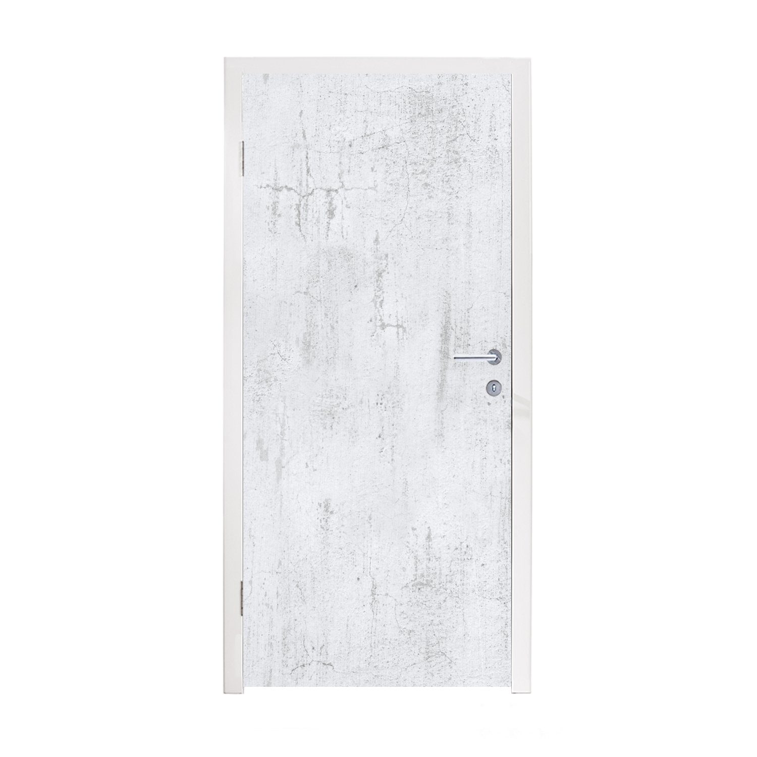 MuchoWow Türtapete Beton - Weiß - Grau, Matt, bedruckt, (1 St), Fototapete für Tür, Türaufkleber, 75x205 cm