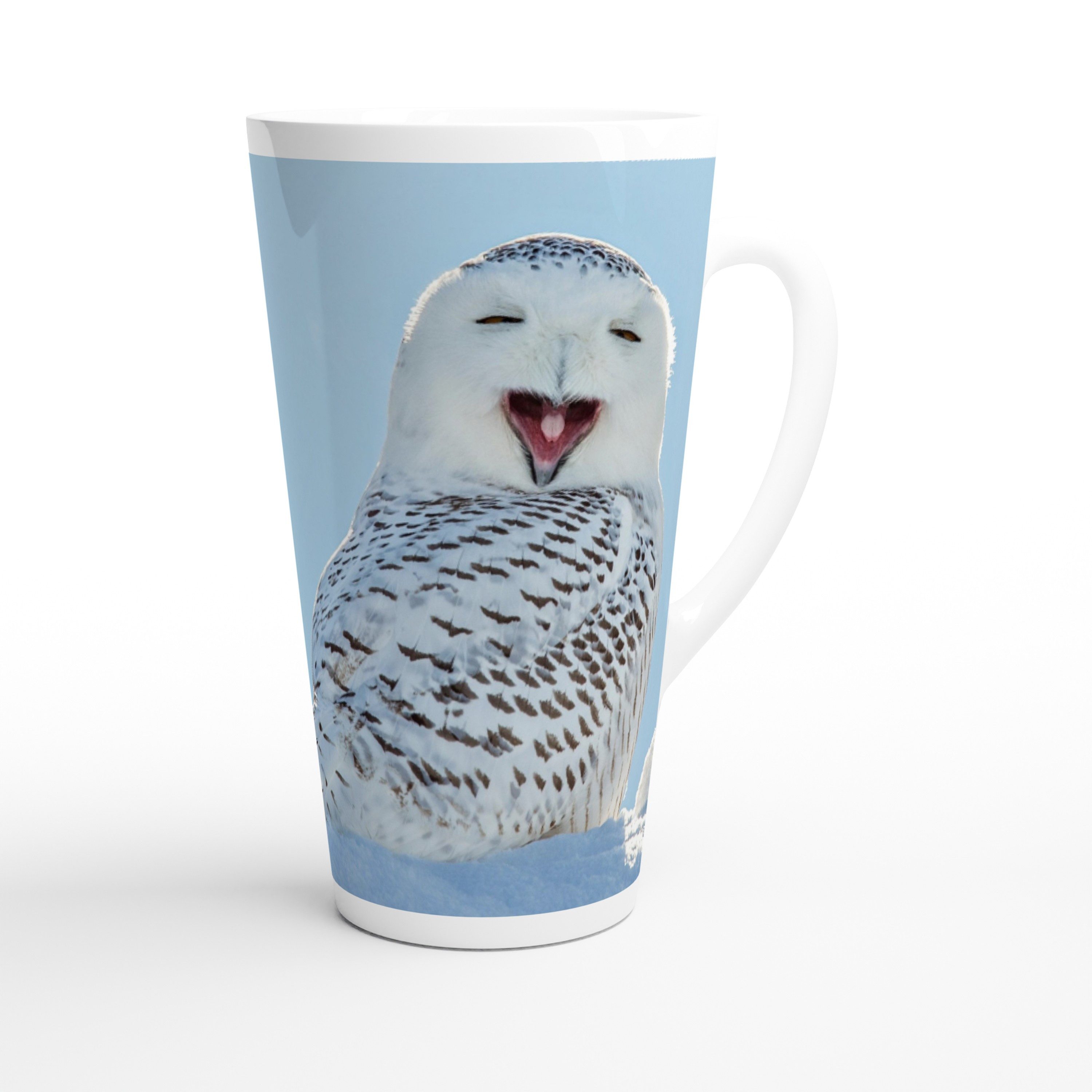 Alltagszauber Latte-Macchiato-Tasse - Jumbo-Tasse EULE, Keramik, extra groß, für ca. 500ml Inhalt
