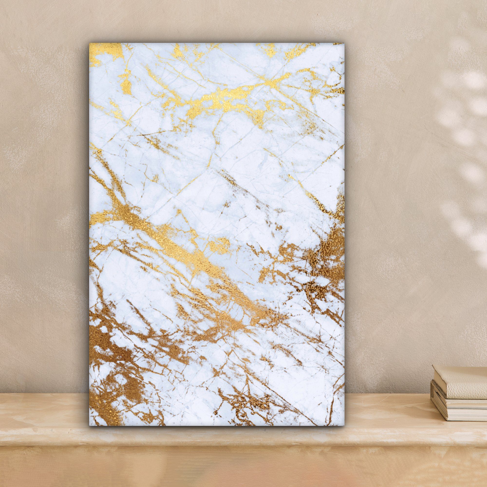 OneMillionCanvasses® Leinwandbild Marmor - Gold - günstig online kaufen