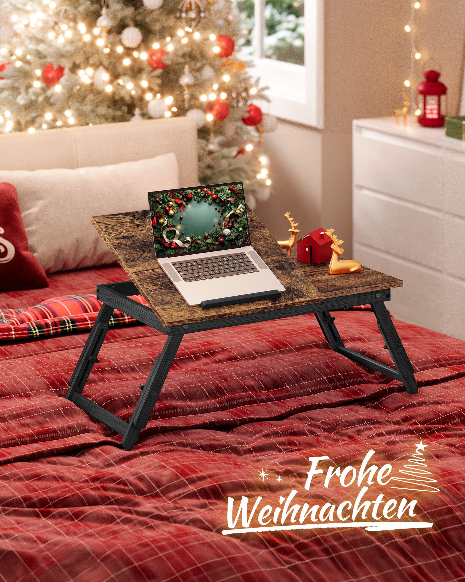 SONGMICS Laptoptisch, Laptopständer, Frühstückstablett, klappbare Beine, hö günstig online kaufen