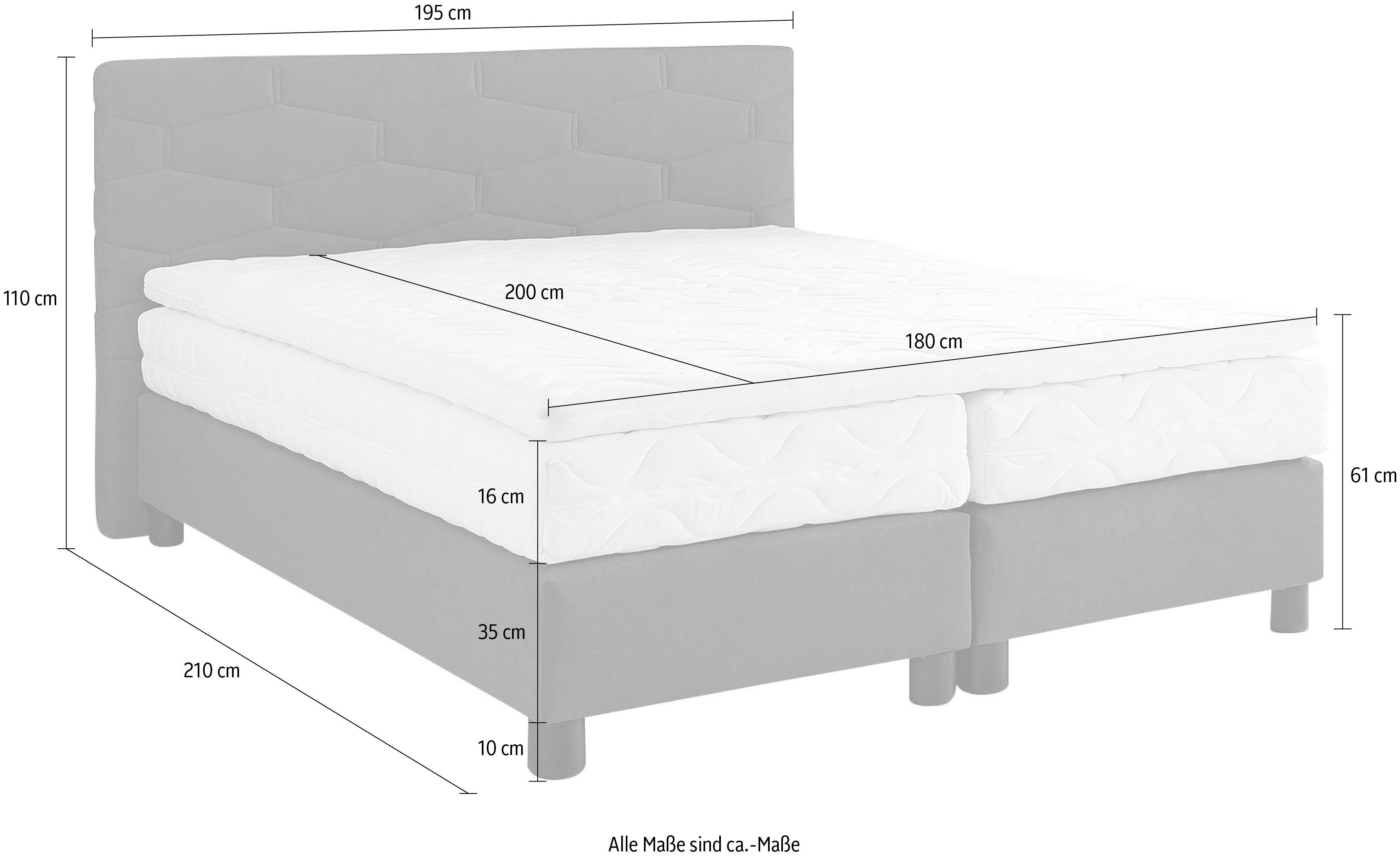 Westfalia Schlafkomfort Boxspringbett, wahlweise mit Topper günstig online kaufen