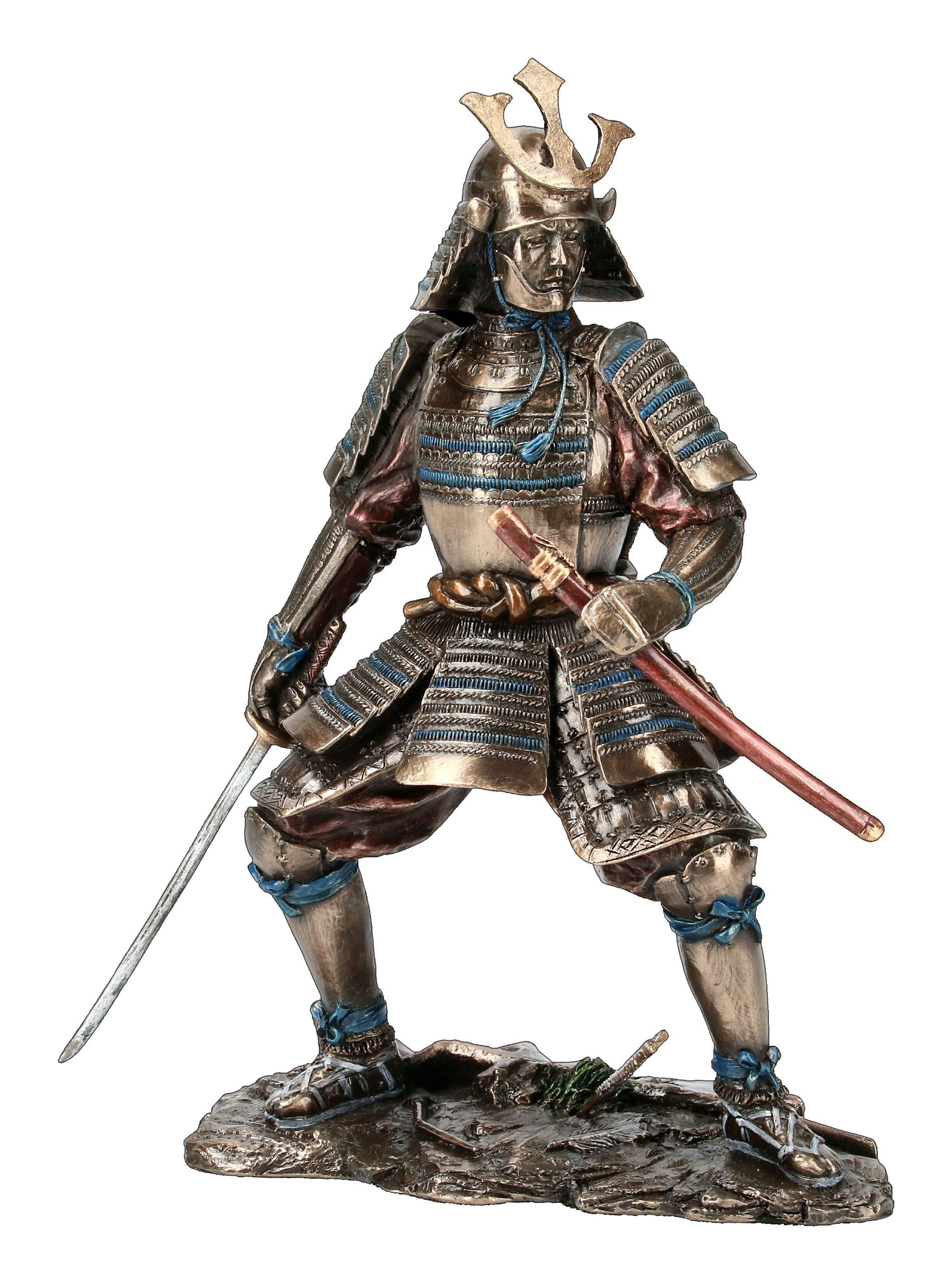 Figuren Shop GmbH Dekofigur Samurai Figur - Krieger in Rüstung mit zwei Sch günstig online kaufen