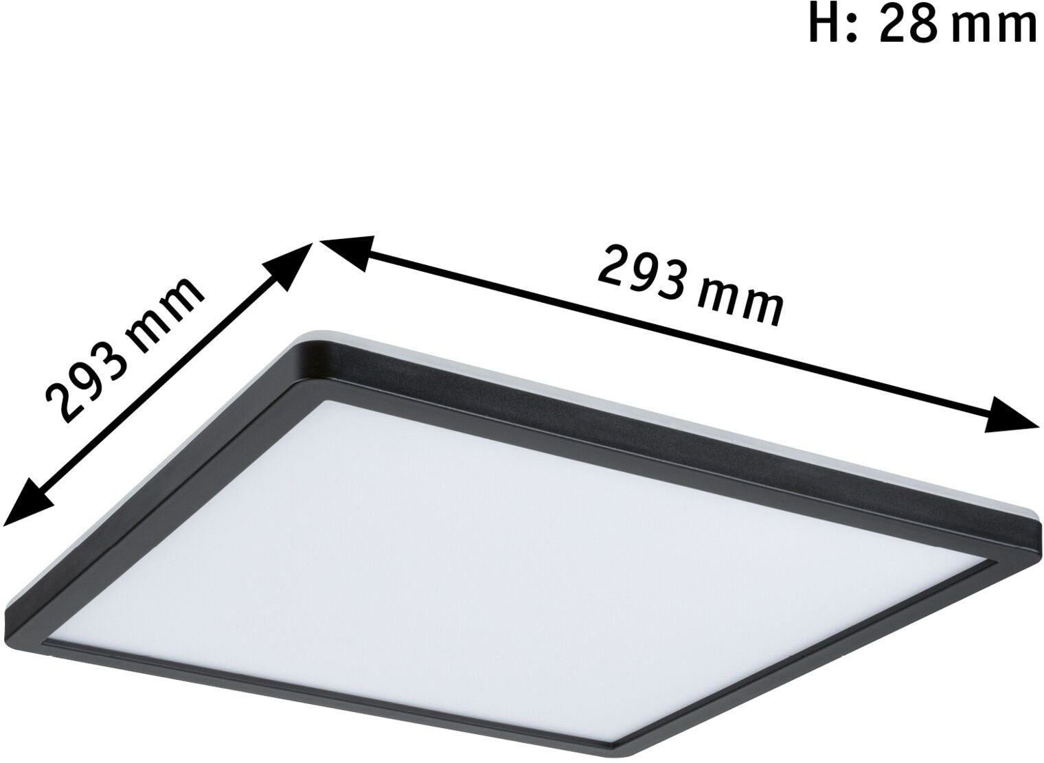 Shine, LED Panel fest Paulmann integriert, LED Atria Warmweiß
