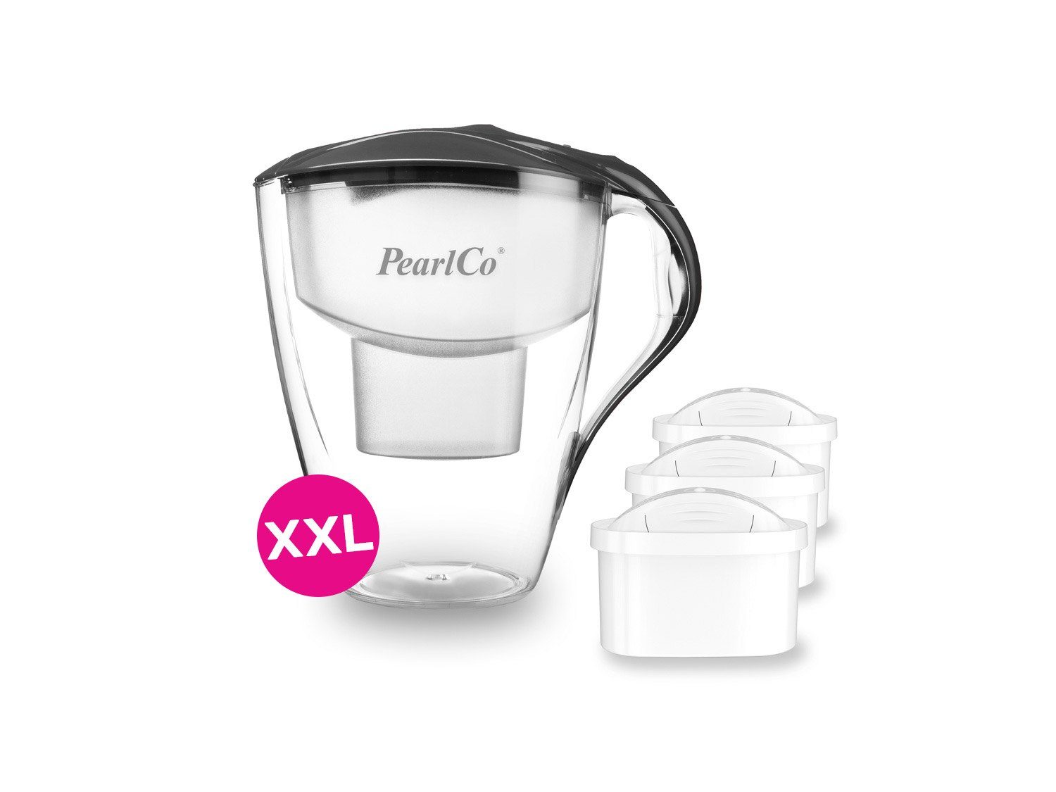 PearlCo Wasserfilter XXL Wasserfilter Family LED - Wasserfilter inkl. 3 unimax Filterkartus