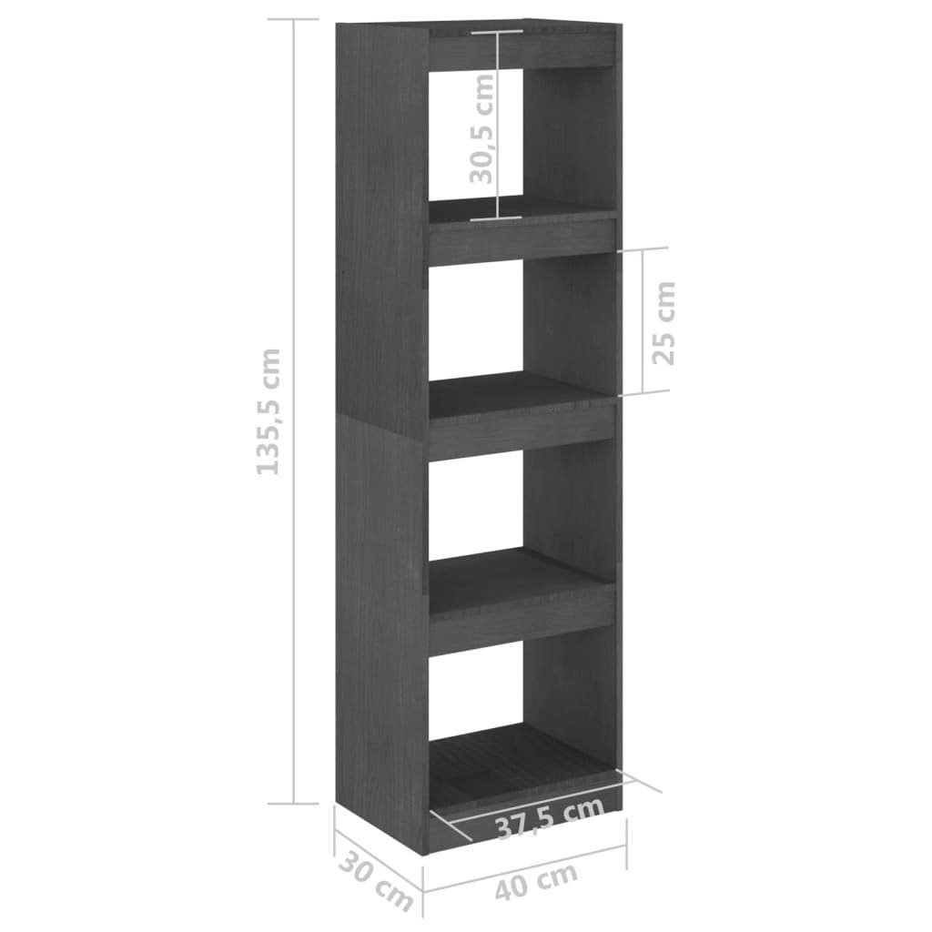Kiefer Bücherregal cm Massivholz 40x30x135,5 Grau furnicato Raumteiler