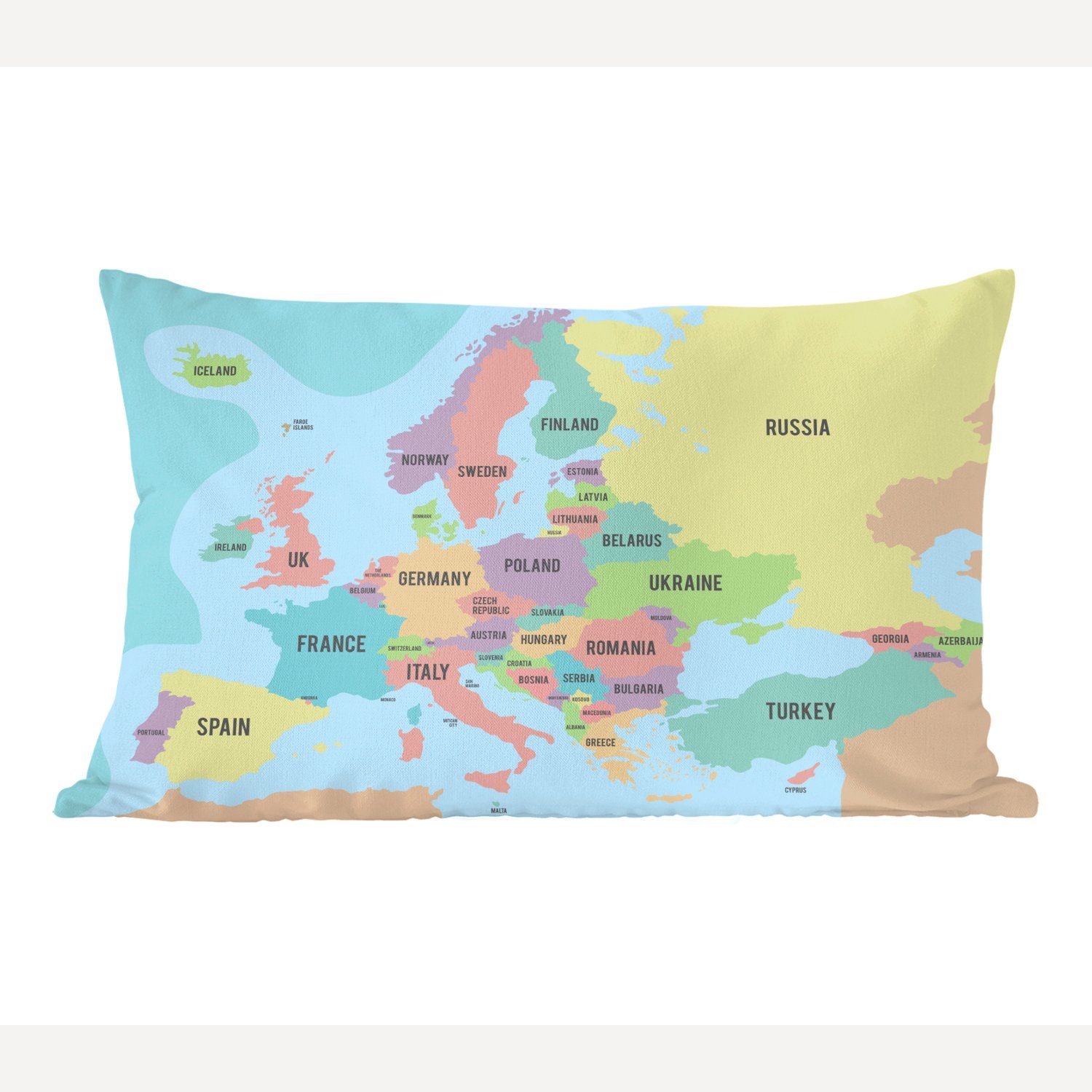 Wohzimmer Europa Dekoration, mit Füllung, - Dekokissen Schlafzimmer Karte - Dekokissen Zierkissen, Briefe, MuchoWow