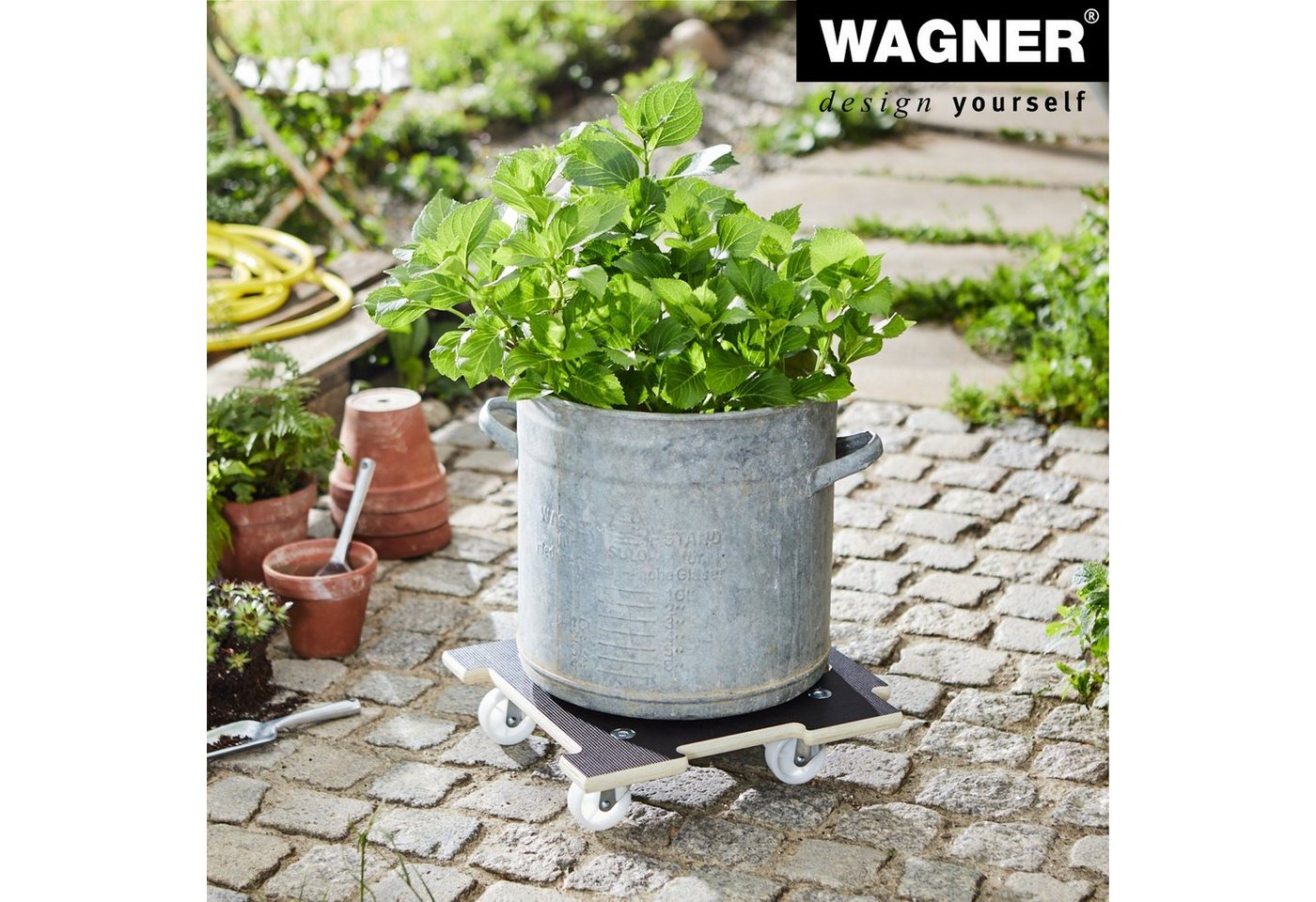 Thumbnail - WAGNER design yourself Pflanzenroller MAXIGRIP in diversen Größen I rund und eckig I Transportroller für Außenbereich + ...