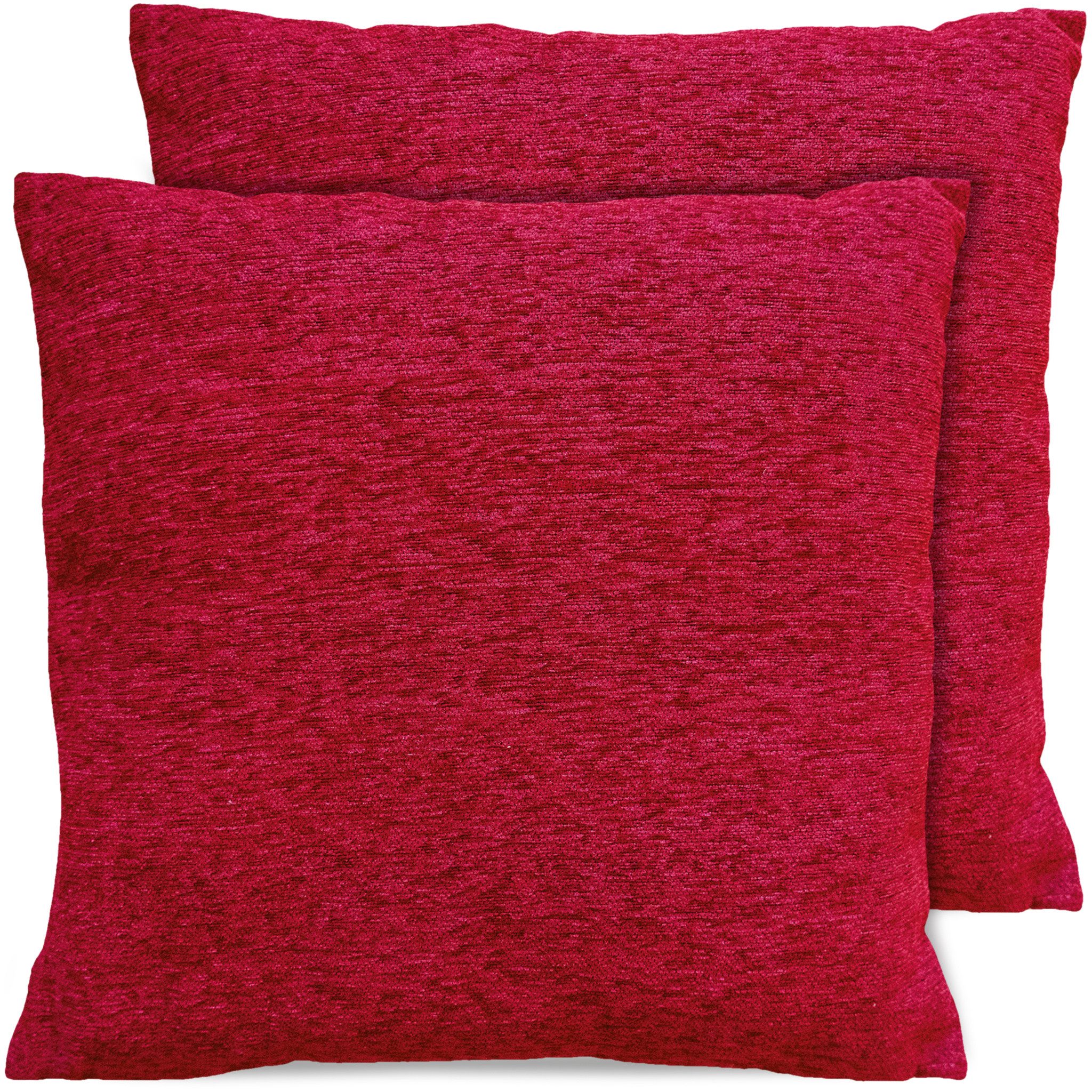 matches21 HOME & HOBBY Kissenbezüge 2er Set Kissenhüllen 45x45 cm rot melie günstig online kaufen