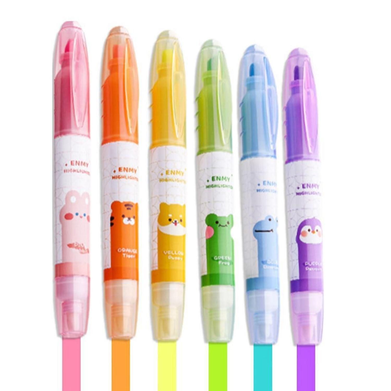 LuxusKollektion Textilmarker Textmarker Radierbar Doppelspitze 6er Set