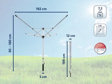 Leifheit Wäschespinne LinoLift 600 QuickStart, 60 m Leinenlänge