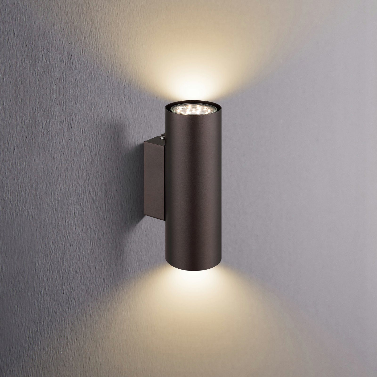 Wand Lampe ALU Strahler grau Leuchte Design Spot Flur Küchen Beleuchtung UP DOWN 