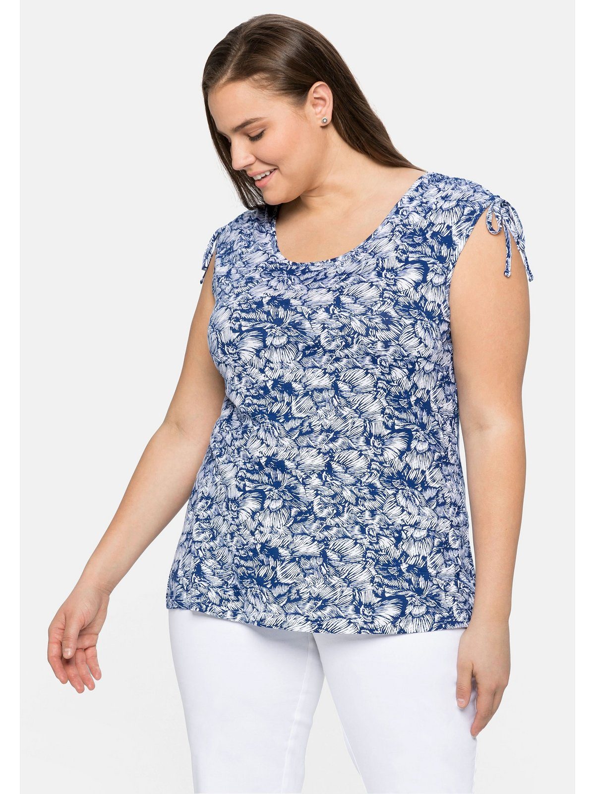 sheego by Joe Browns Tanktop Große Größen mit Blumenprint und geraffter  Schulte