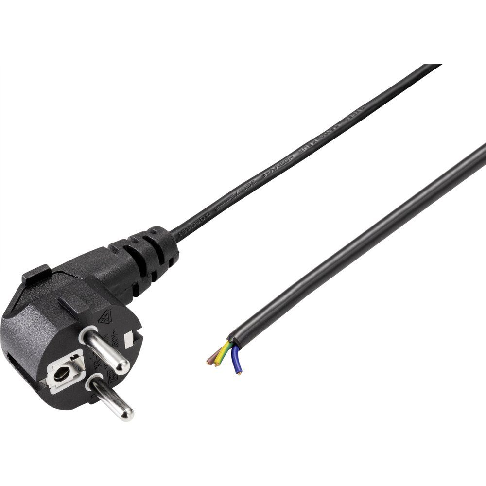 Sygonix SY-5044220 Strom Anschlusskabel Schwarz 1.50 m Netzkabel