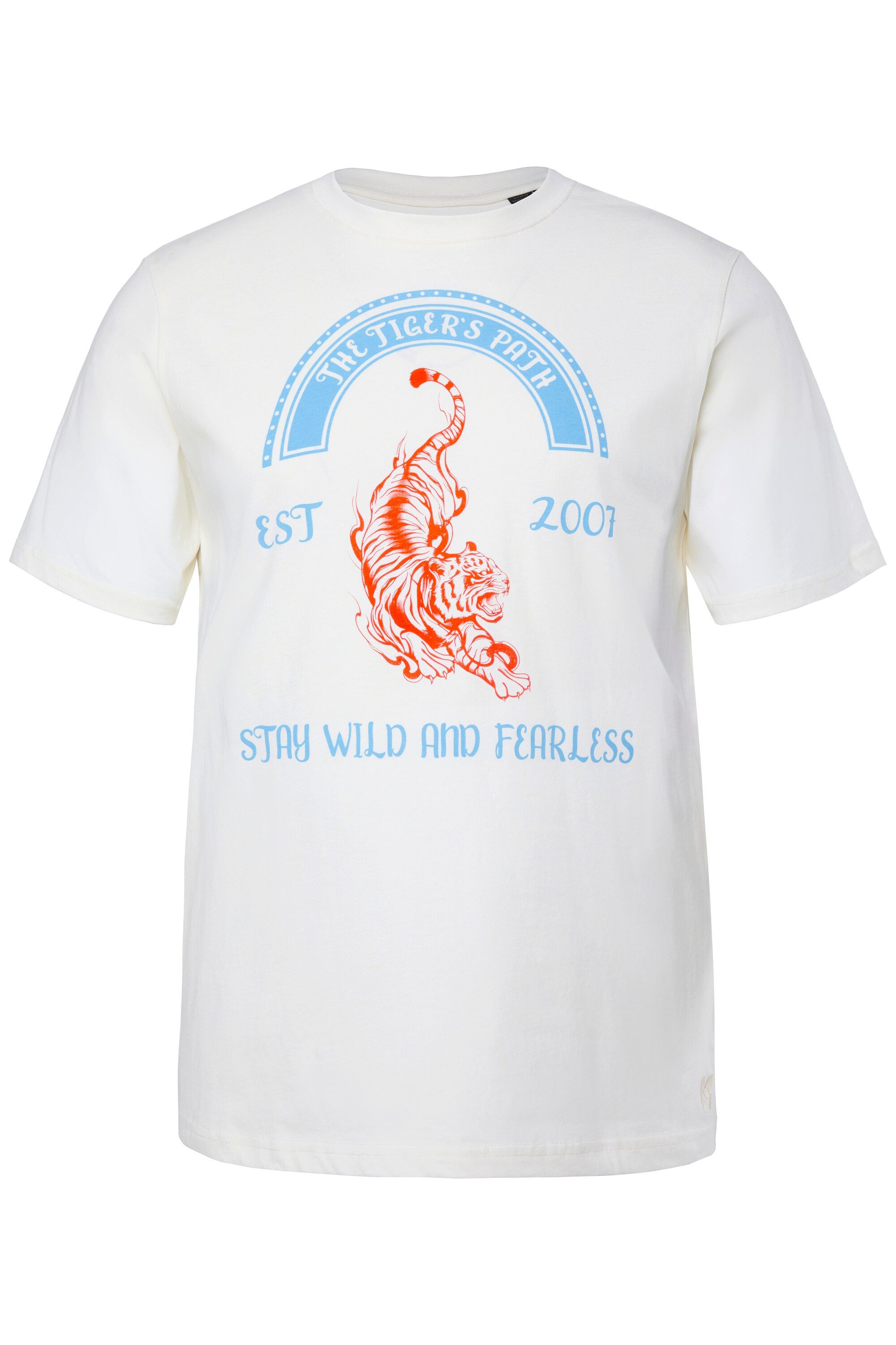 Men Plus T-Shirt T-Shirt Brustprint Halbarm Rundhals