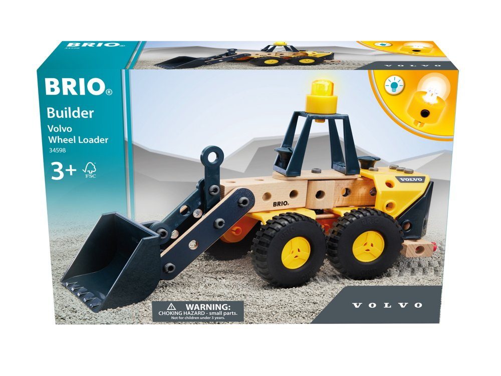 BRIO® Spiel Brio Spielzeug Bausystem Builder Volvo Frontlader 57 Teile 34598