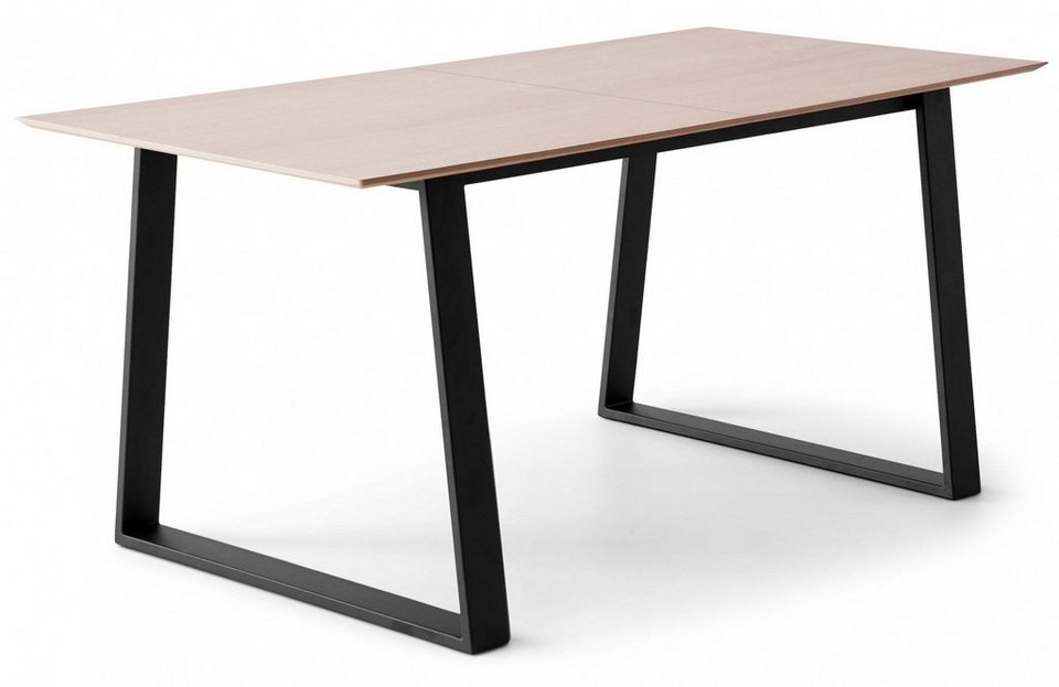Hammel Furniture Esstisch Meza by Hammel, rechteckige Tischplatte MDF,  Trapez Metallgestell, 2 Einlegeplatten