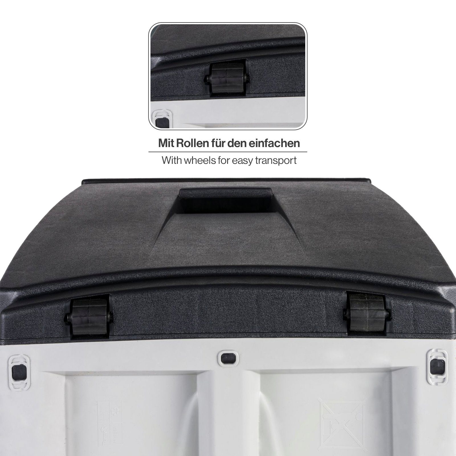 Kreher Kissenbox Mehrzweckbox 308 Liter Volumen (Grau/Schwarz)