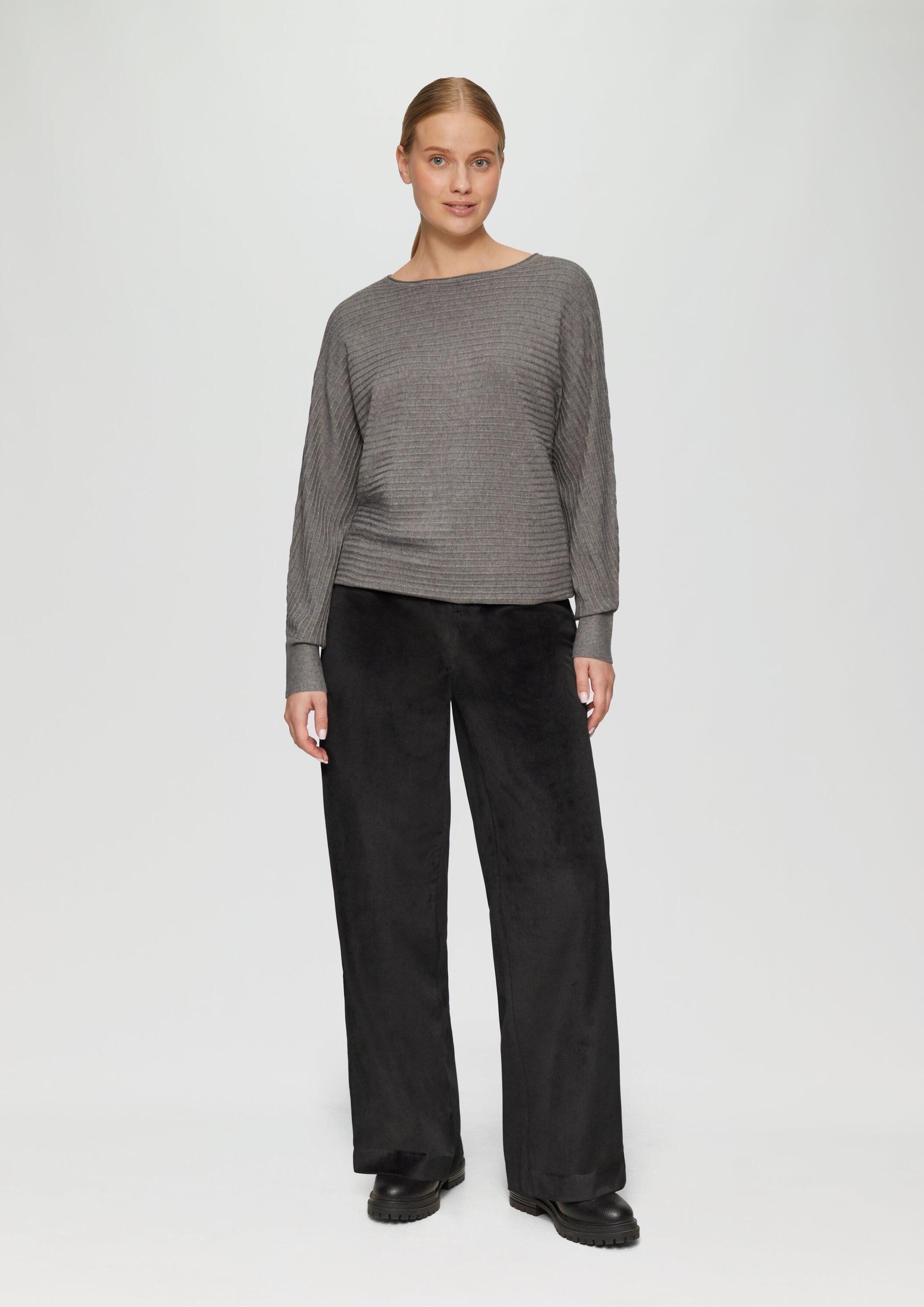 s.Oliver Chinos Hose Wide-Leg-Hose aus Samt mit elastischem Bund günstig online kaufen