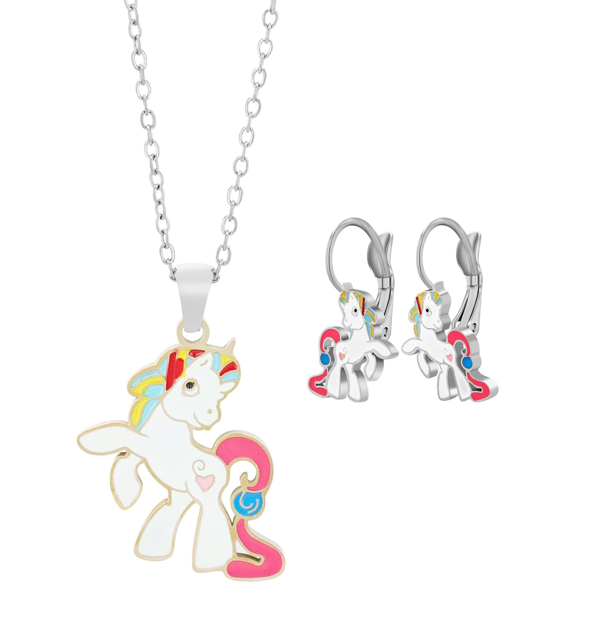 AKZENT Schmuckset "Solara" Kinderschmuck Einhorn Set - Edelstahl - Nickelfrei