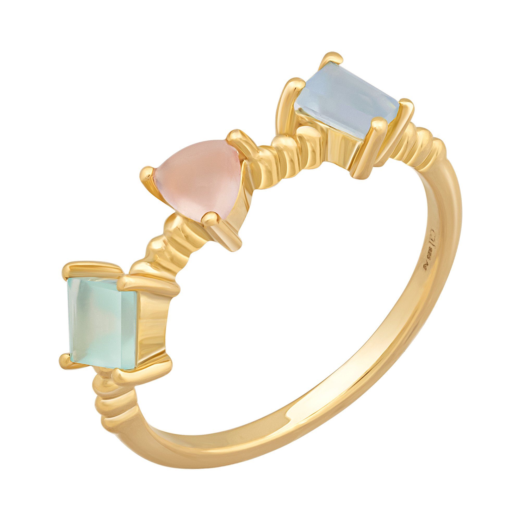 CAÏ Fingerring 925 Silber vergoldet Echtstein Pastell günstig online kaufen
