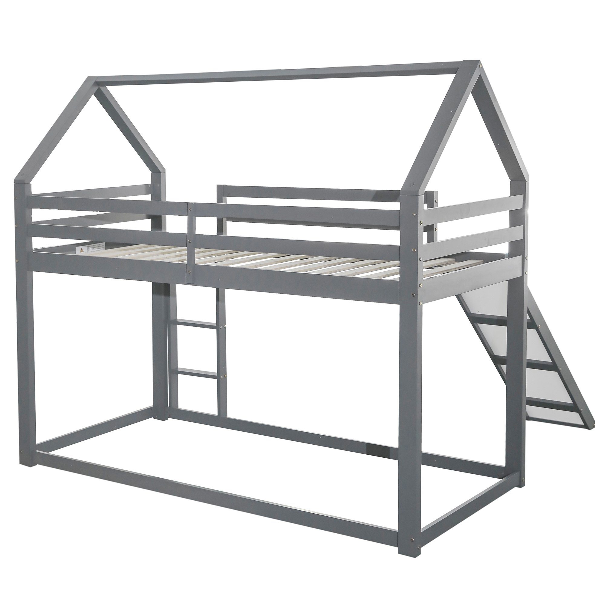 KecDuey Etagenbett 140x200cm Metall - Kinderbett Mit Fallschutz & Rechtwinkliger Leiter