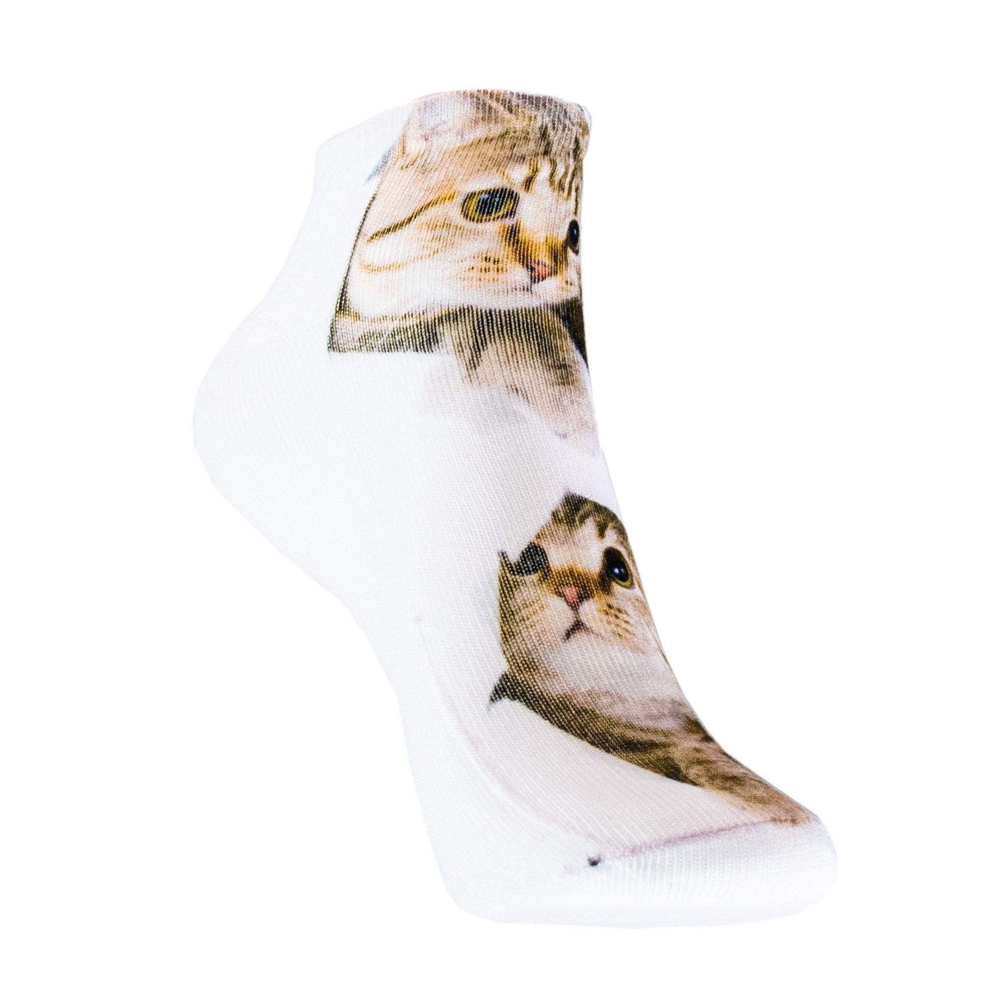 cosey Sneakersocken 1 Design Katzenjunges 33-40 D05 Einheits-Größe – Sneaker Paar Katzen Socken –