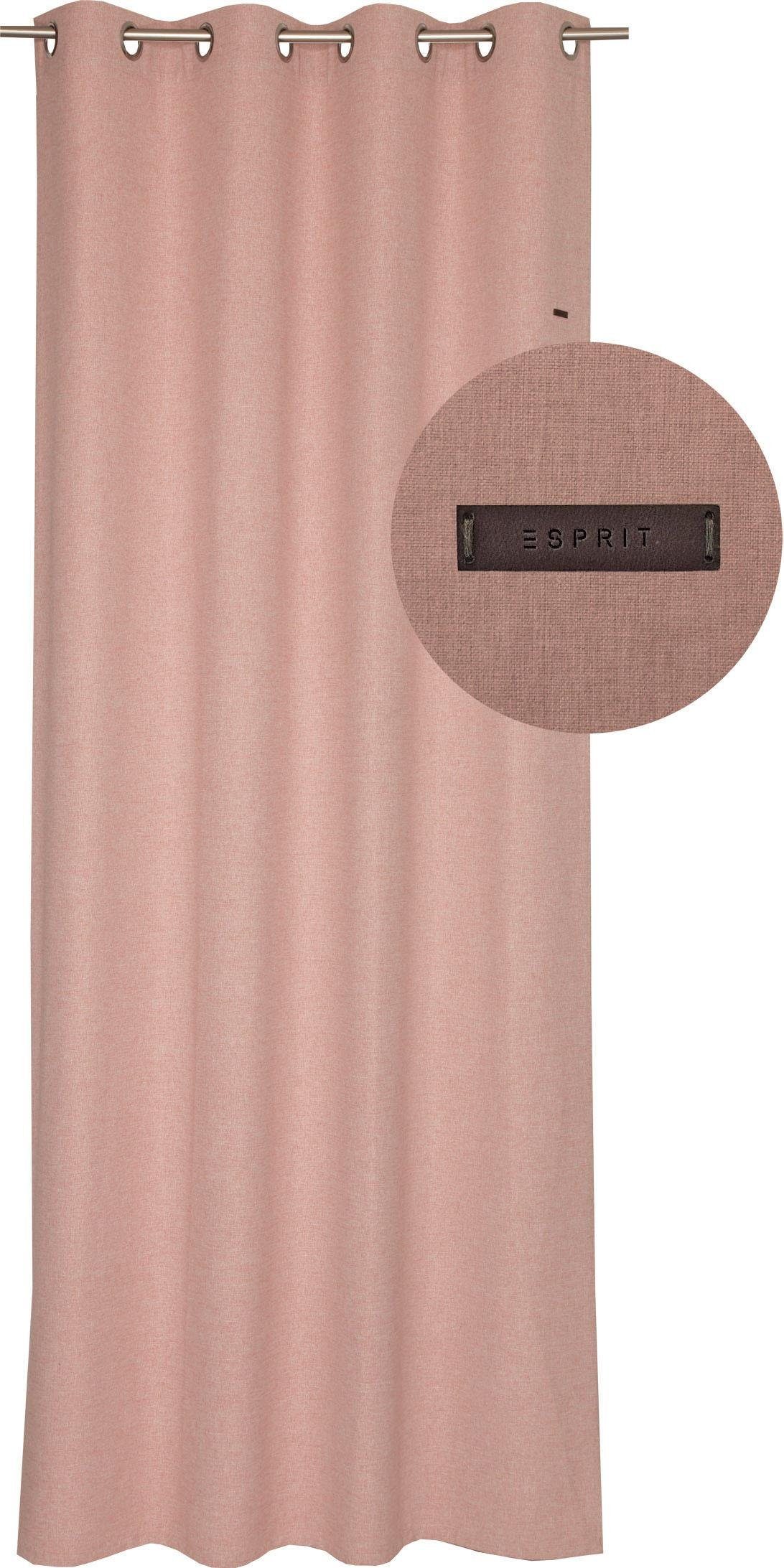 Esprit Vorhang Harp (1 St), Ösen, blickdicht, Microfaser, HxB: 250x140, Blickdicht, mit Lederlabel, (BxH) 140 x 250 cm