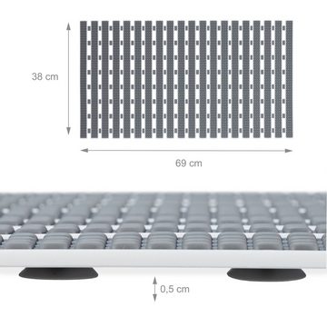 Duschmatte Antirutschmatte für Dusche & Badewanne relaxdays, Höhe 5 mm, Saugnäpfe, rutschfest, Kunststoff