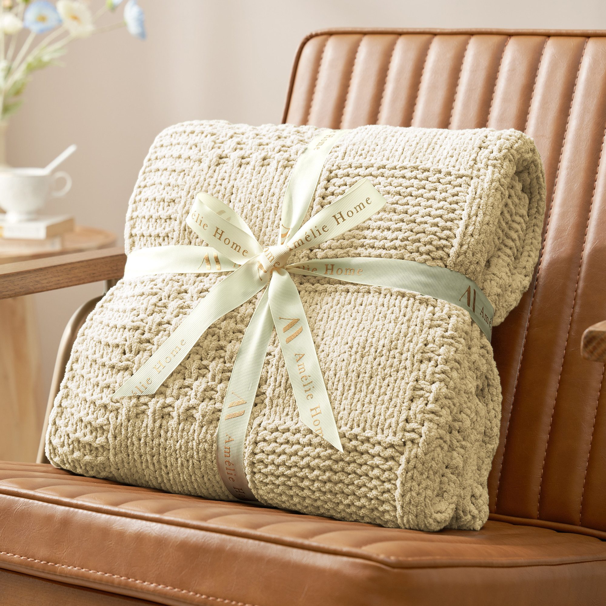 Amélie Home Tagesdecke Karierte Chenille Decke, günstig online kaufen
