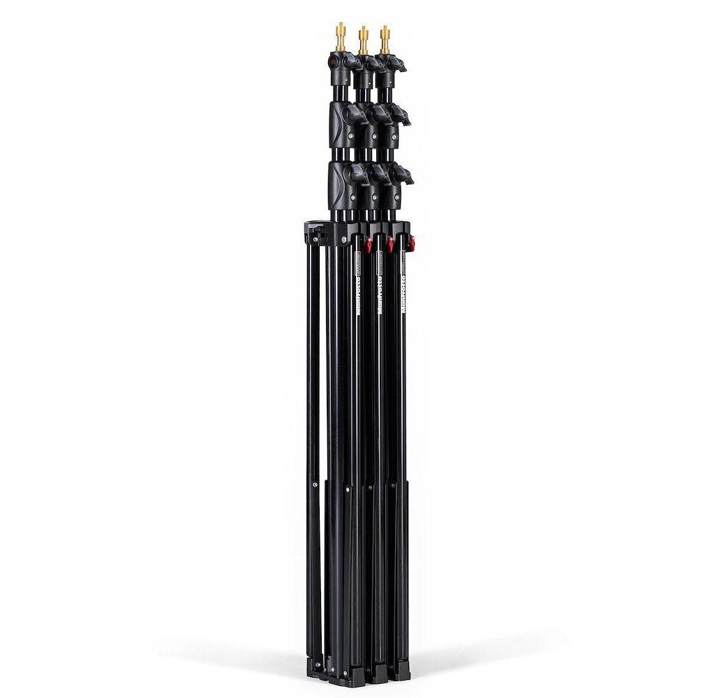 Manfrotto 1005BAC-3 3er-Set Lampenstativ schwarz mit Luftfed Stativhalterung