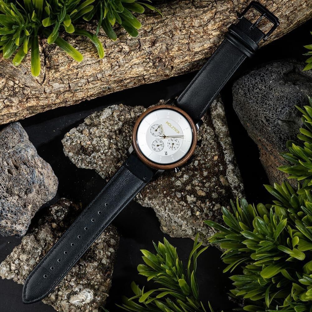 Holztick Bavaria Chronograph Ignaz IGNAZ, Männeruhr mit Gehäuse aus Walnussholz